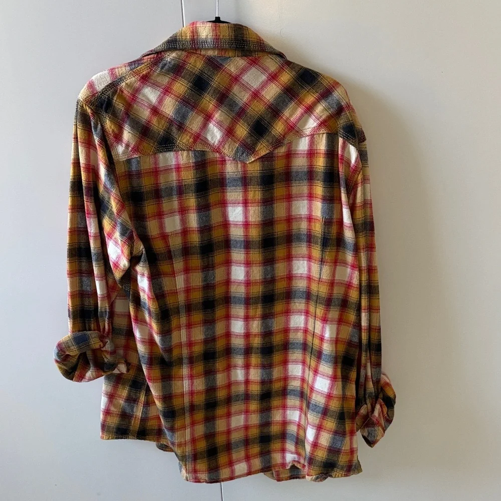Vintage True Religion Multicolor Plaid flannel western snap front Shirt